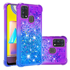 Custodia Silicone Cover Morbida Bling-Bling S02 per Samsung Galaxy M31 Prime Edition Viola