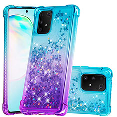 Custodia Silicone Cover Morbida Bling-Bling S02 per Samsung Galaxy S10 Lite Cielo Blu