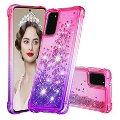 Custodia Silicone Cover Morbida Bling-Bling S02 per Samsung Galaxy S20 5G Rosa Caldo
