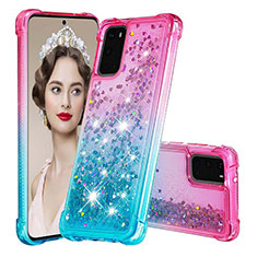 Custodia Silicone Cover Morbida Bling-Bling S02 per Samsung Galaxy S20 Rosa