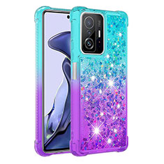 Custodia Silicone Cover Morbida Bling-Bling S02 per Xiaomi Mi 11T Pro 5G Cielo Blu