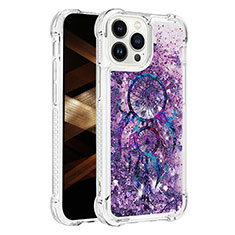 Custodia Silicone Cover Morbida Bling-Bling S03 per Apple iPhone 13 Pro Max Viola