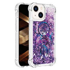 Custodia Silicone Cover Morbida Bling-Bling S03 per Apple iPhone 13 Viola