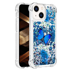 Custodia Silicone Cover Morbida Bling-Bling S03 per Apple iPhone 15 Plus Blu