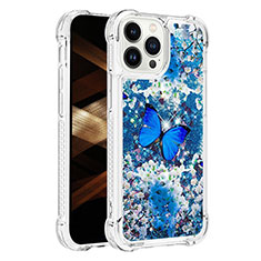 Custodia Silicone Cover Morbida Bling-Bling S03 per Apple iPhone 15 Pro Max Blu