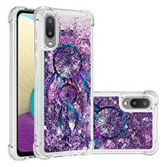 Custodia Silicone Cover Morbida Bling-Bling S03 per Samsung Galaxy A02 Viola