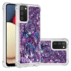 Custodia Silicone Cover Morbida Bling-Bling S03 per Samsung Galaxy A03s Viola