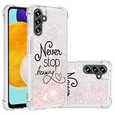 Custodia Silicone Cover Morbida Bling-Bling S03 per Samsung Galaxy A04s Rosa