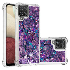 Custodia Silicone Cover Morbida Bling-Bling S03 per Samsung Galaxy A12 Nacho Viola