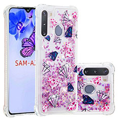 Custodia Silicone Cover Morbida Bling-Bling S03 per Samsung Galaxy A21 European Lavanda