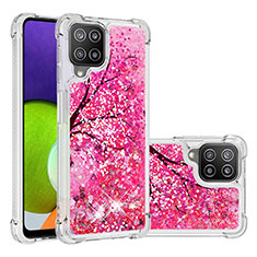 Custodia Silicone Cover Morbida Bling-Bling S03 per Samsung Galaxy A22 4G Rosa Caldo