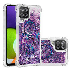 Custodia Silicone Cover Morbida Bling-Bling S03 per Samsung Galaxy A22 4G Viola