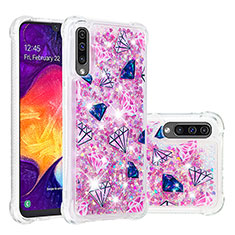 Custodia Silicone Cover Morbida Bling-Bling S03 per Samsung Galaxy A30S Rosa Caldo