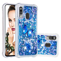 Custodia Silicone Cover Morbida Bling-Bling S03 per Samsung Galaxy A40 Blu