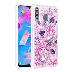 Custodia Silicone Cover Morbida Bling-Bling S03 per Samsung Galaxy A40s Rosa Caldo