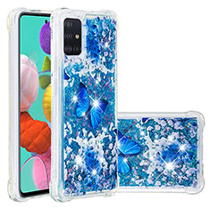 Custodia Silicone Cover Morbida Bling-Bling S03 per Samsung Galaxy A51 5G Blu