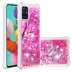 Custodia Silicone Cover Morbida Bling-Bling S03 per Samsung Galaxy A51 5G Rosa Caldo