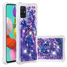 Custodia Silicone Cover Morbida Bling-Bling S03 per Samsung Galaxy A51 5G Viola