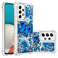 Custodia Silicone Cover Morbida Bling-Bling S03 per Samsung Galaxy A53 5G Blu