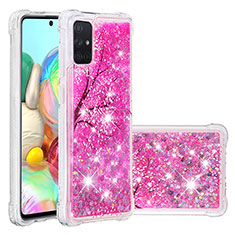 Custodia Silicone Cover Morbida Bling-Bling S03 per Samsung Galaxy A71 5G Rosa Caldo