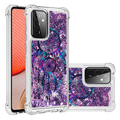 Custodia Silicone Cover Morbida Bling-Bling S03 per Samsung Galaxy A72 4G Viola
