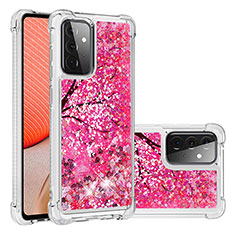 Custodia Silicone Cover Morbida Bling-Bling S03 per Samsung Galaxy A72 5G Rosa Caldo