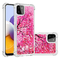 Custodia Silicone Cover Morbida Bling-Bling S03 per Samsung Galaxy F42 5G Rosa Caldo