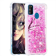 Custodia Silicone Cover Morbida Bling-Bling S03 per Samsung Galaxy M30s Rosa Caldo