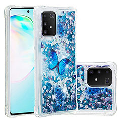 Custodia Silicone Cover Morbida Bling-Bling S03 per Samsung Galaxy M80S Blu