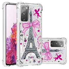 Custodia Silicone Cover Morbida Bling-Bling S03 per Samsung Galaxy S20 FE 4G Rosa