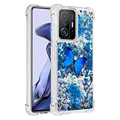 Custodia Silicone Cover Morbida Bling-Bling S03 per Xiaomi Mi 11T Pro 5G Blu