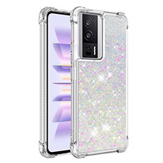 Custodia Silicone Cover Morbida Bling-Bling S03 per Xiaomi Poco F5 Pro 5G Argento