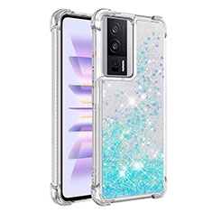 Custodia Silicone Cover Morbida Bling-Bling S03 per Xiaomi Poco F5 Pro 5G Azzurro