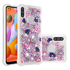 Custodia Silicone Cover Morbida Bling-Bling S04 per Samsung Galaxy A11 Multicolore