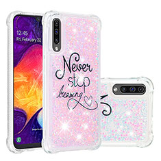 Custodia Silicone Cover Morbida Bling-Bling S04 per Samsung Galaxy A30S Rosa