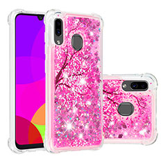 Custodia Silicone Cover Morbida Bling-Bling S05 per Samsung Galaxy A30 Rosa Caldo