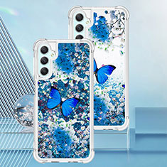 Custodia Silicone Cover Morbida Bling-Bling YB1 per Samsung Galaxy A24 4G Blu