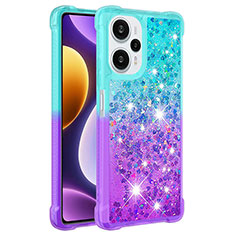 Custodia Silicone Cover Morbida Bling-Bling YB2 per Xiaomi Redmi Note 12 Turbo 5G Cielo Blu