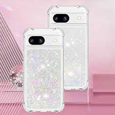 Custodia Silicone Cover Morbida Bling-Bling YB3 per Google Pixel 8a 5G Argento