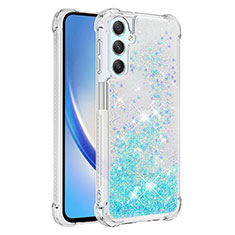 Custodia Silicone Cover Morbida Bling-Bling YB3 per Samsung Galaxy A24 4G Cielo Blu