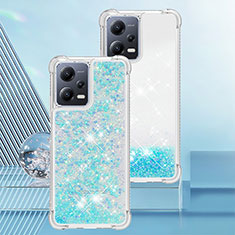 Custodia Silicone Cover Morbida Bling-Bling YB3 per Xiaomi Redmi Note 12 Pro 5G Cielo Blu