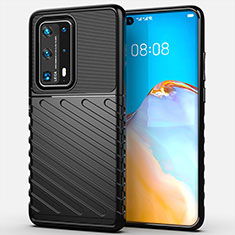 Custodia Silicone Cover Morbida Line C01 per Huawei P40 Pro+ Plus Nero