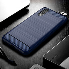 Custodia Silicone Cover Morbida Line C02 per Huawei P20 Blu