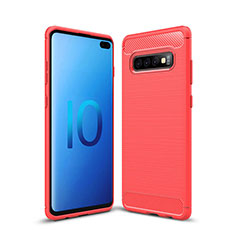 Custodia Silicone Cover Morbida Line C03 per Samsung Galaxy S10 Plus Rosso