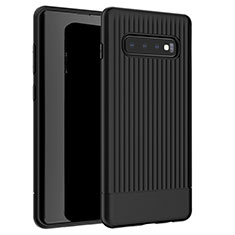 Custodia Silicone Cover Morbida Line L01 per Samsung Galaxy S10 Nero