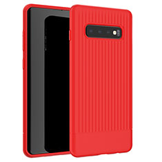 Custodia Silicone Cover Morbida Line L01 per Samsung Galaxy S10 Rosso