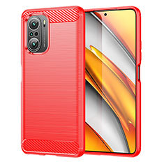 Custodia Silicone Cover Morbida Line MF1 per Xiaomi Poco F3 5G Rosso