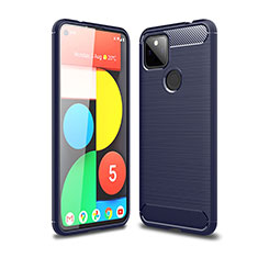 Custodia Silicone Cover Morbida Line per Google Pixel 5a 5G Blu