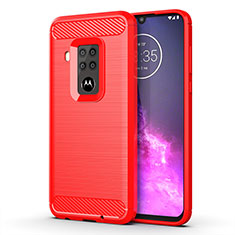 Custodia Silicone Cover Morbida Line per Motorola Moto One Zoom Rosso