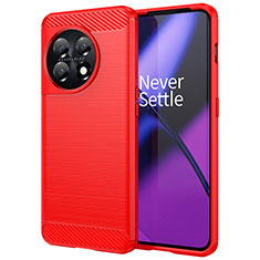 Custodia Silicone Cover Morbida Line per OnePlus 11 5G Rosso